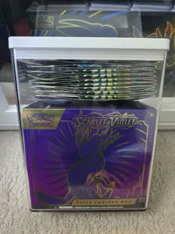 Pokemon TCG Scarlet & Violet ETB + 9 Sleeves (18 Packs) + Acrylic Case Bundle 820650853418 - Image 2
