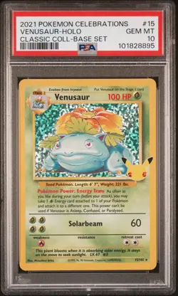 2021 POKEMON CELEBRATIONS CLASSIC COLLECTION #15 VENUSAUR-HOLO PSA 10 - Image 1