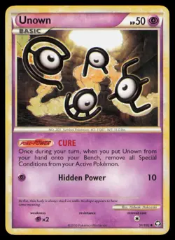 Unown 51/102 Uncommon HGSS Triumphant Pokemon Lightly Played - Image 1