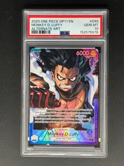 PSA 10 – 2025 ONE PIECE OP11-A FIST OF DIVINE SPEED 040 MONKEY D. LUFFY ALT ART - Image 1