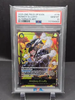 One Piece Op10 English Monkey D Luffy Alternate Art Psa 10 - Image 1