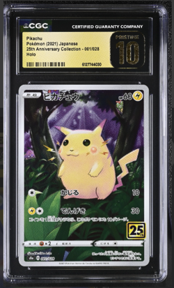 2021 Pikachu 001/028 25th Anniversary Set Pokemon Card Japanese CGC 10 Pristine - Image 1