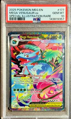 Pokemon TCG Mega Venusaur EX #177/132 SIR Mega Evolution 2025 PSA 10 - Image 1