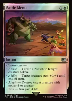 MTG Magic FIN Final Fantasy - 1x FOIL EN NM 0009 U Battle Menu - Image 1