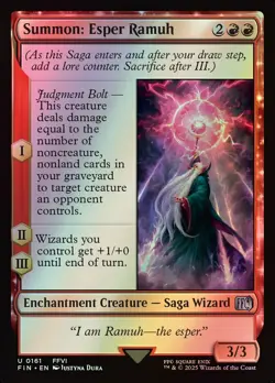 MTG Magic FIN Final Fantasy - 1x FOIL EN NM 0161 U Summon: Esper Ramuh - Image 1