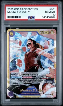 ONE PIECE EB02-ANIME 25TH COLLECTION #061 MONKEY D. LUFFY SEC PSA 10 - Image 1