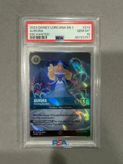 Disney Lorcana Aurora Dreaming Guardian Enchanted #213 TCG Card PSA 10 - Image 1