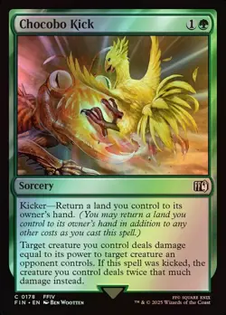 MTG Magic FIN Final Fantasy - 1x FOIL EN NM 0178 C Chocobo Kick - Image 1