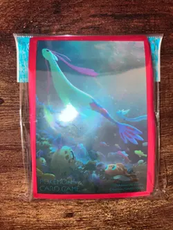 Pokemon Sleeves Milotic Pink Standard TCG 64 Pokemon Center HOLOGRAPHIC - Image 1
