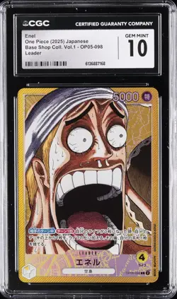 2025 ONE PIECE BASE SHOP COLL. VOL.1 JAPANESE LEADER ENEL CGC 10 GEM MINT - Image 1