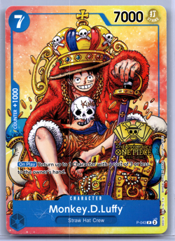 Monkey.D.Luffy 2nd Anniversary Stamped Promo P-043 One Piece Promo Card Regular - Image 1