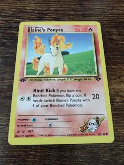 Pokemon Gym Challenge 1st Edition Blaine's Ponyta 64/132 - Image 1