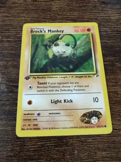 Pokemon Gym Heroes 1st Edition Brock's Mankey 67/132 - Image 1