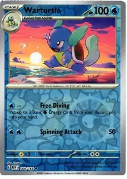 Wartortle 008/165 Uncommon 151 Pokemon Reverse Holo Near Mint - Image 1