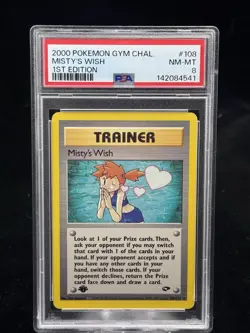 Misty’s Wish #108 1st Edition Gym Challenge 2000 Pokemon PSA 8 💦 - Image 1