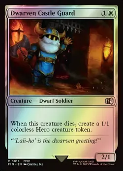MTG Magic FIN Final Fantasy - 1x FOIL EN NM 0018 C Dwarven Castle Guard - Image 1