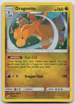 Dragonite 119/181 Holo Rare Team Up Pokemon Holo Near Mint - Image 1