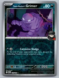 Team Rocket's Grimer 123/182 Common Destined Rivals Pokemon Reverse Holo NM - Image 1