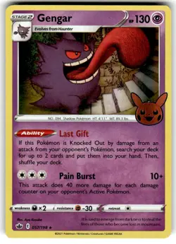 Gengar 057/198 Holo Promo Trick or Trade BOOster Pokemon Near Mint - Image 1