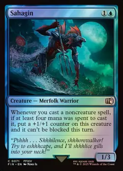 MTG Magic FIN Final Fantasy - 1x FOIL EN NM 0071 C Sahagin - Image 1