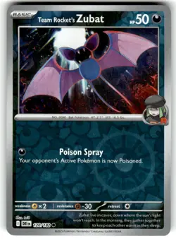 Team Rocket's Zubat 120/182 Common Destined Rivals Pokemon Reverse Holo NM - Image 1