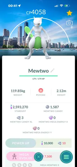Pokemon Go Shiny Legendary Mewtwo ( Chicago Background) ( High CP ) - Image 1