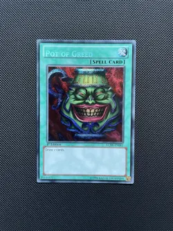 Yugioh Pot Of Greed LCJW-EN061 Secret Rare 1st Edition Card NM - Image 1