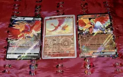 Ho-Oh Pokemon TCG 3 Card Lot V Reverse Holo & Ethan's Ho-Oh EX NM - Image 1