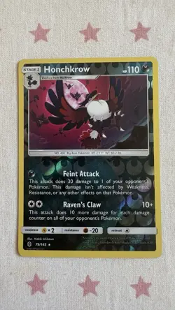 Honchkrow 79/145 Guardians Rising Reverse Holo Rare Pokemon TCG Card - Image 1