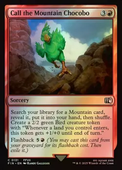 MTG Magic FIN Final Fantasy - 1x FOIL EN NM 0131 C Call the Mountain Chocobo - Image 1