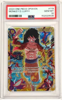 2024 One Piece Op09-119 Monkey D. Luffy Secret Rare PSA 10 Gem Mint English - Image 1