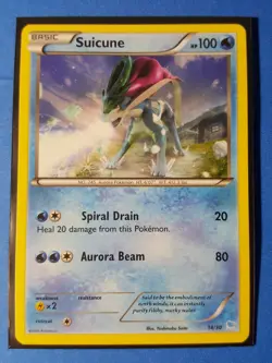 non-holo Suicune 30/30 Pokemon card XY Suicune/Pikachu Libre Trainer Kit NM - Image 1