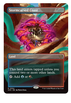 Stormcarved Coast - Borderless Secrets of Strixhaven MTG - Image 1