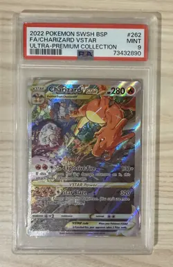 2022 Pokemon SWSH BSP Ultra Premium Collection #262 FA/Charizard VSTAR PSA 9 - Image 1