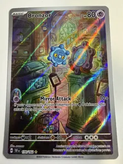 Pokemon TCG Bronzor Scarlet & Violet Temporal Forces Holo Card 170/162 - Image 1