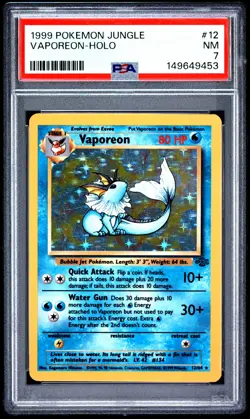 1999 POKEMON JUNGLE #12 VAPOREON-HOLO PSA 7 - Image 1