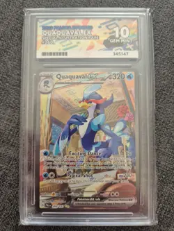 Quaquaval EX 260/193 Paldea Evolved Gem Mint 10 ACE Art Label Pokemon - Image 1