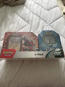 Pokemon TCG Paldea Legends Miraidon Koraidon EX Tin 2 Pack New Sealed - Image 1