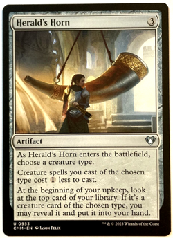MTG Herald's Horn Commander Masters 0953 Pack Fresh Rare - Image 1