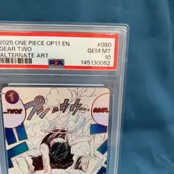 2025 ONE PIECE GEAR TWO ALTERNATE ART OP11-A FIST OF DIVINE SPEED #080 PSA 10 - Image 3