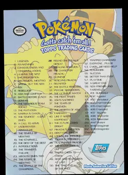 Pokemon Card - Pokemon Checklist Topps Movie Animation Edition Blue Logo - Image 2