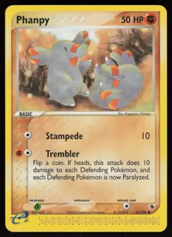 E-Reader Phanpy 62/109 Ruby and Sapphire Ken Sugimori Pokemon TCG Card - Image 1