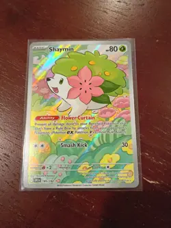 Pokemon TCG Shaymin Holo Card Illustration Rare, 185/182 - Image 1
