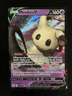 Mimikyu V 👻 Brilliant Stars 068/172 Holo Ultra Rare Pokemon Card TCG NM - Image 1