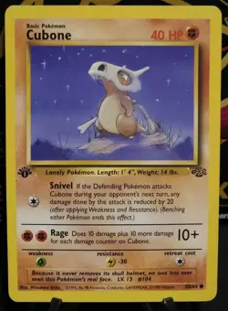 Pokemon Jungle 1st Edition Cubone #50/64, Vintage Wizards Of The Coast - Image 1