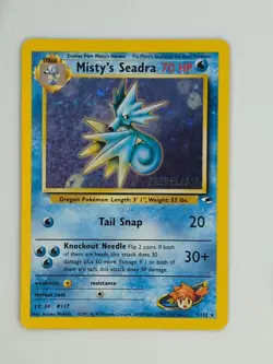 Misty's Seadra 9/132 PRERELEASE | Gym Heroes | Holo Rare | Vintage Pokemon TCG - Image 1