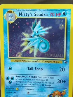 Misty's Seadra 9/132 PRERELEASE | Gym Heroes | Holo Rare | Vintage Pokemon TCG - Image 4