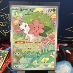 SHAYMIN 2025 POKEMON DESTINED RIVALS ILLUSTRATION RARE 185/182 - Image 1