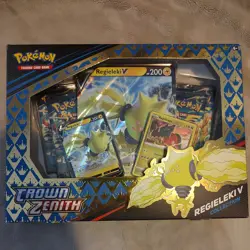 Pokemon TCG Sword & Shield Crown Zenith Regieleki V Collection Sealed Box - Image 1