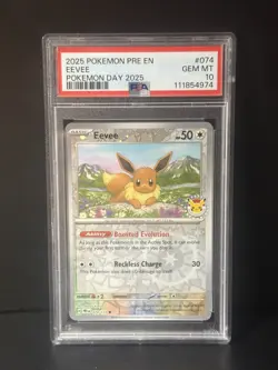 2025 Pokemon Day 2025 Eevee PRE EN 074/131 PSA 10 Gem MT - Image 1